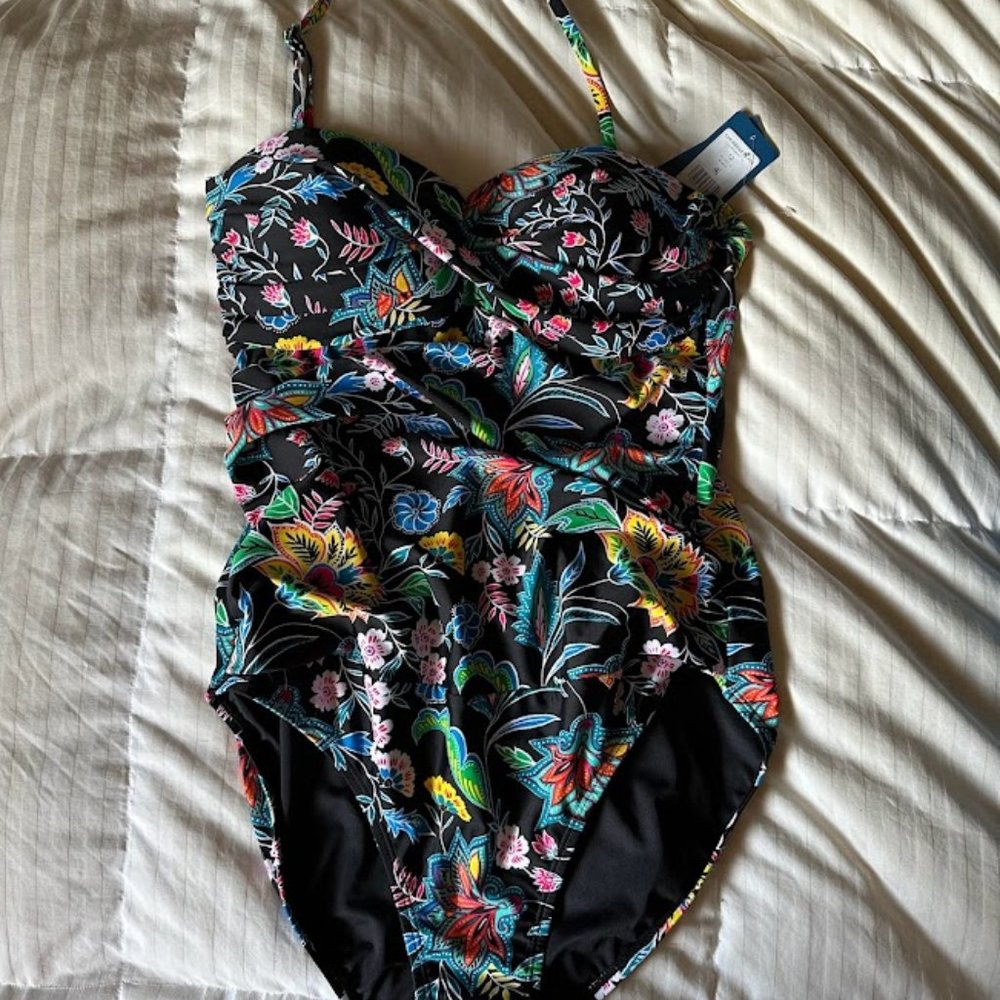 Caribbean Joe 1 Piece Bathing Suit Size 12 NWT